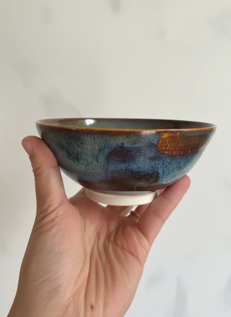 Earth & Sky ceramic bowl - handheld