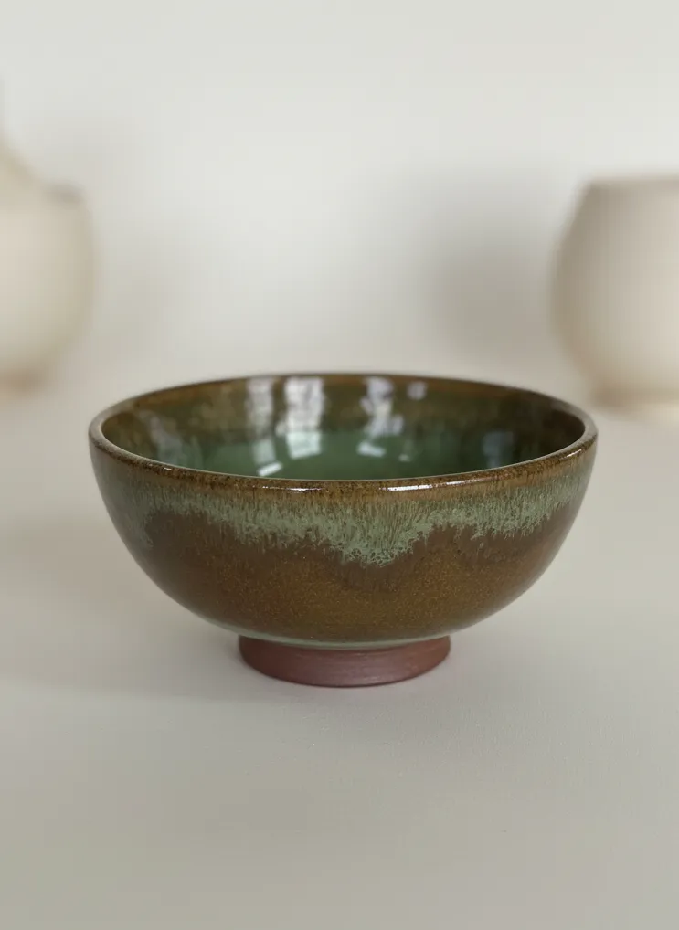 Forest Glaze ceramic bowl - front view