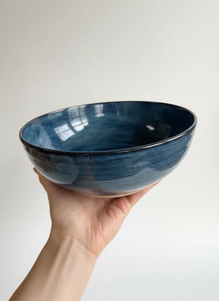 Ocean Mist ceramic bowl - handheld