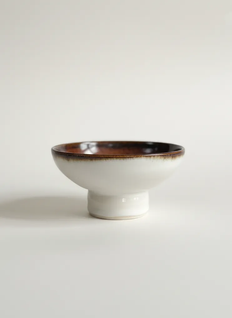 Rustic footed bowl, alternate angle