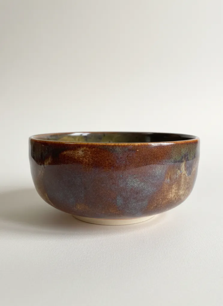 Rustwood Glaze ceramic bowl - front view