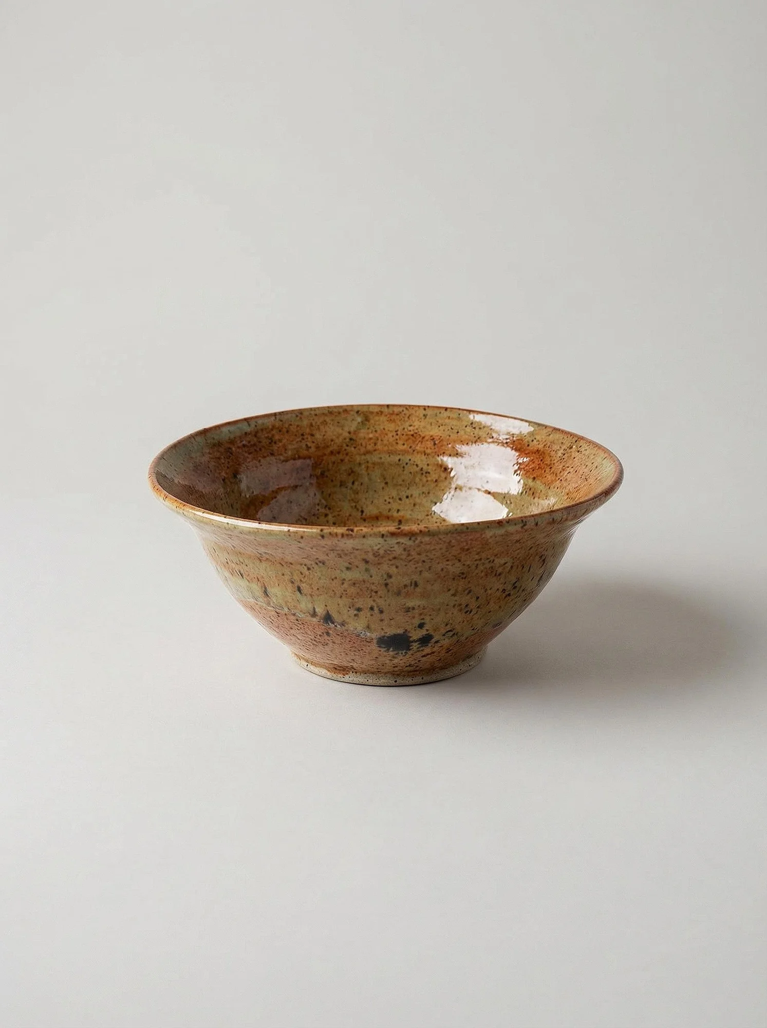 Speckled Earth Tone Flared Bowl - front view
