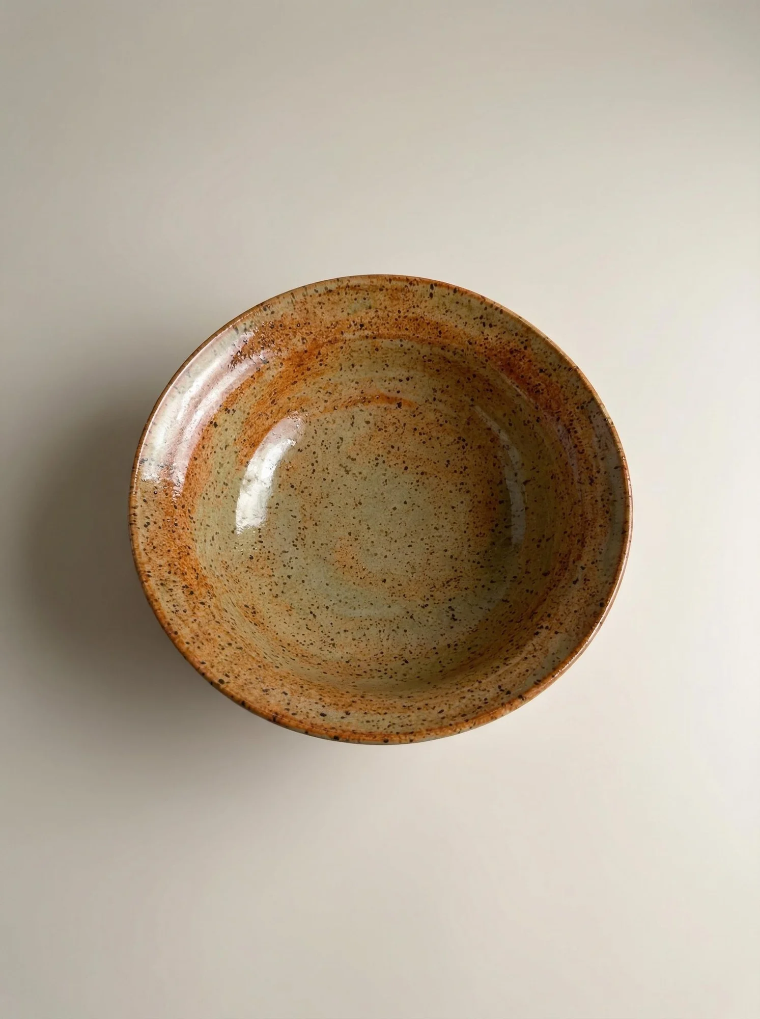 Speckled Earth Tone Flared Bowl - side view