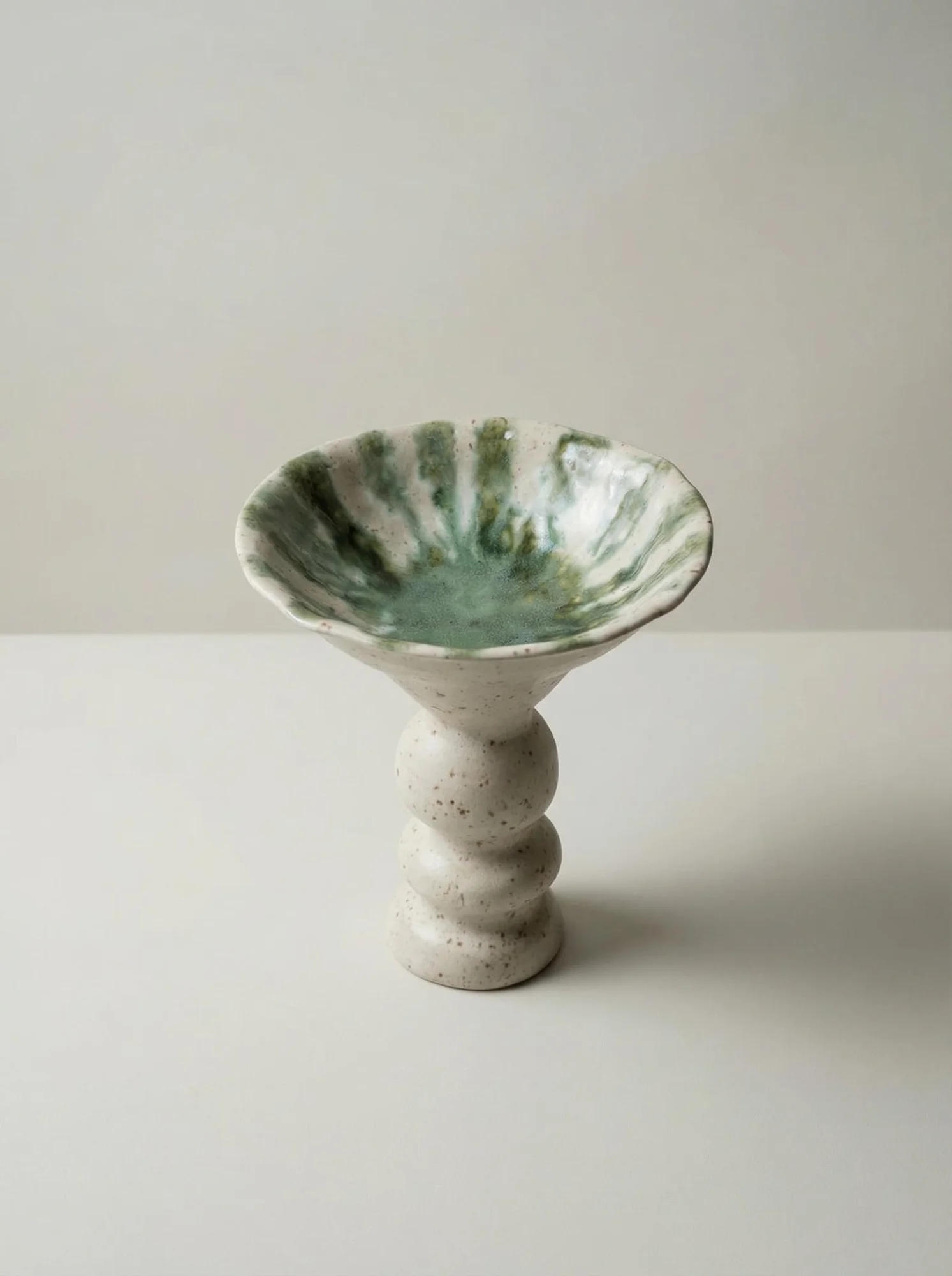 Speckled Pedestal Vessel - detail view