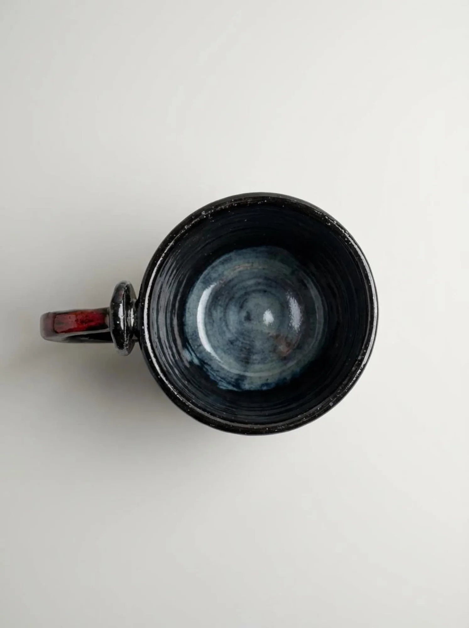 Black Lava Red Accent Mug - top view