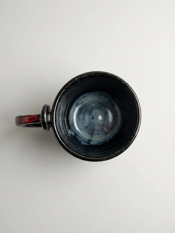 Black Lava Red Accent Mug - top view