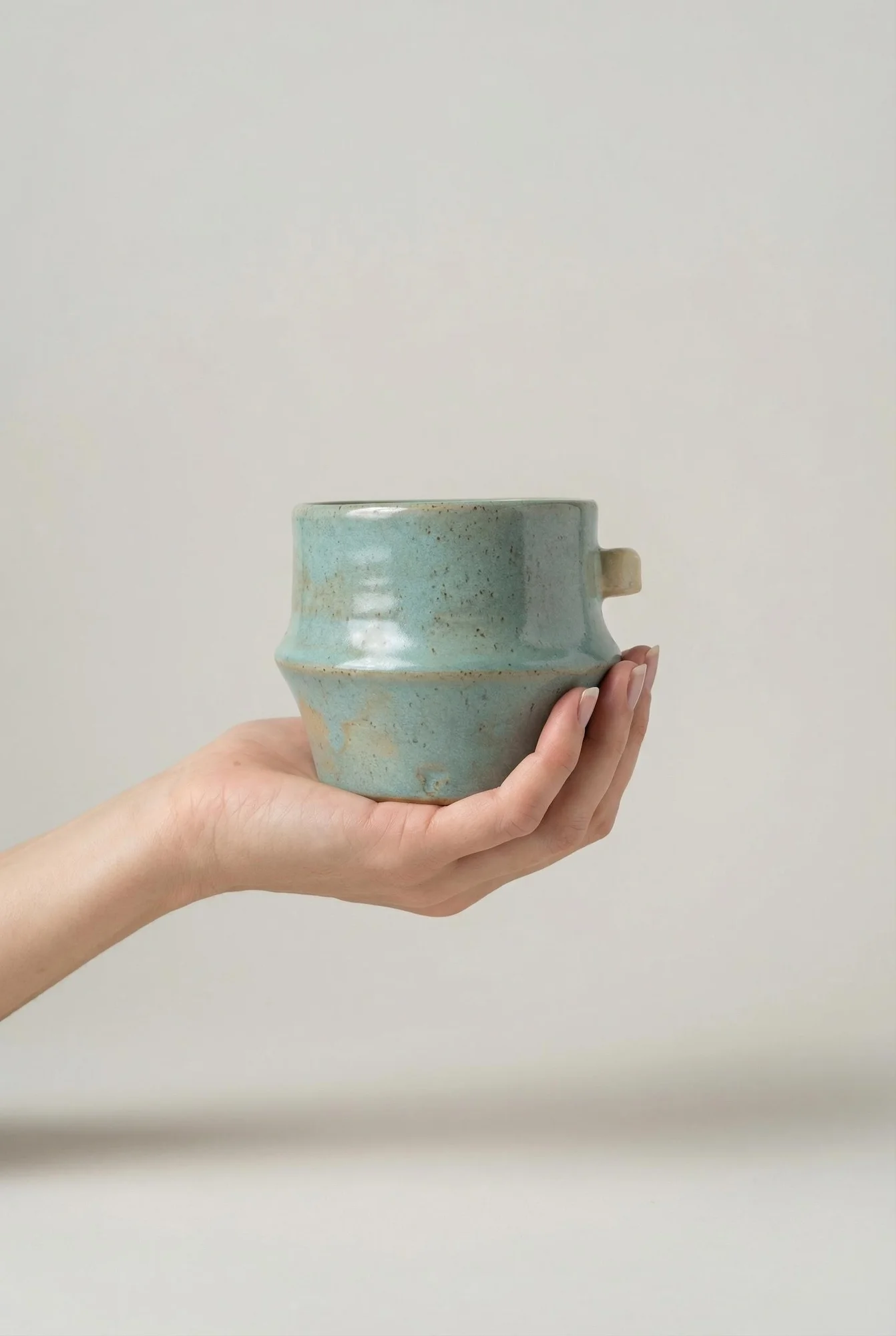 Blue Green Speckled Mug - side view