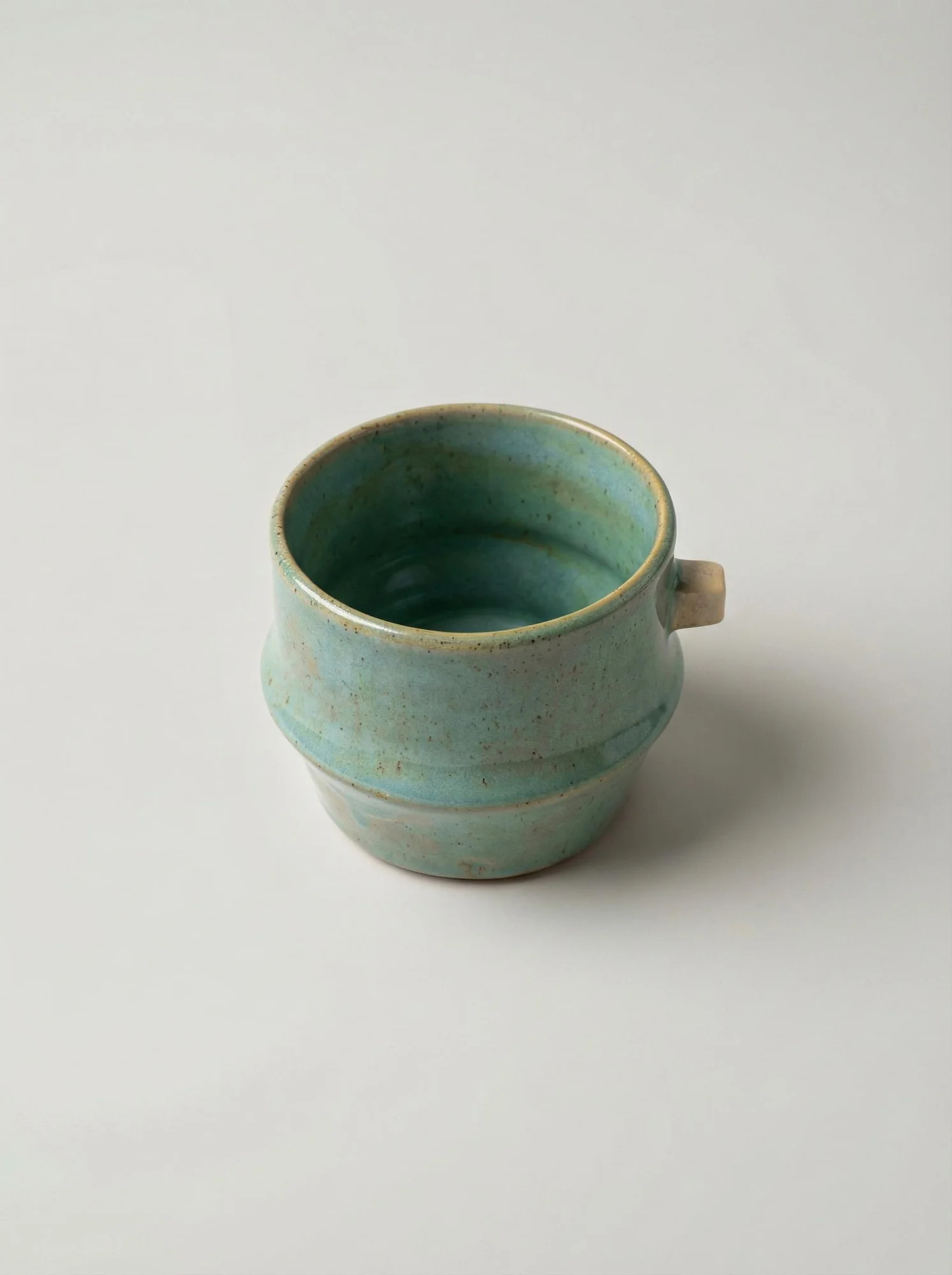 Blue Green Speckled Mug - detail view