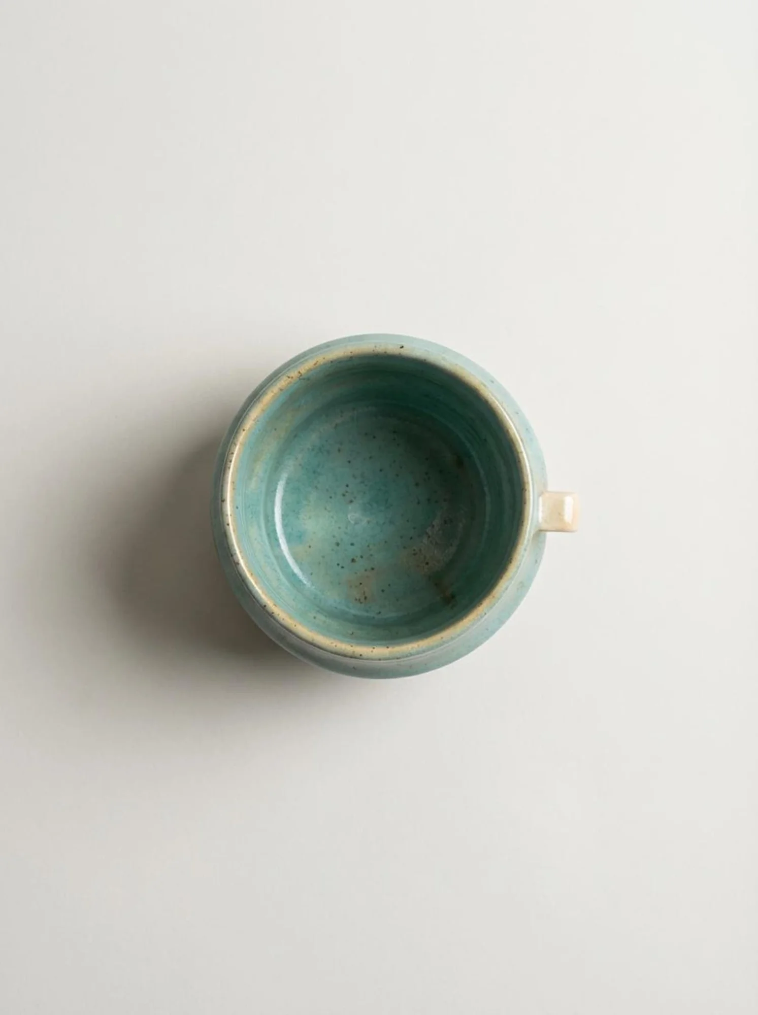 Blue Green Speckled Mug - top view