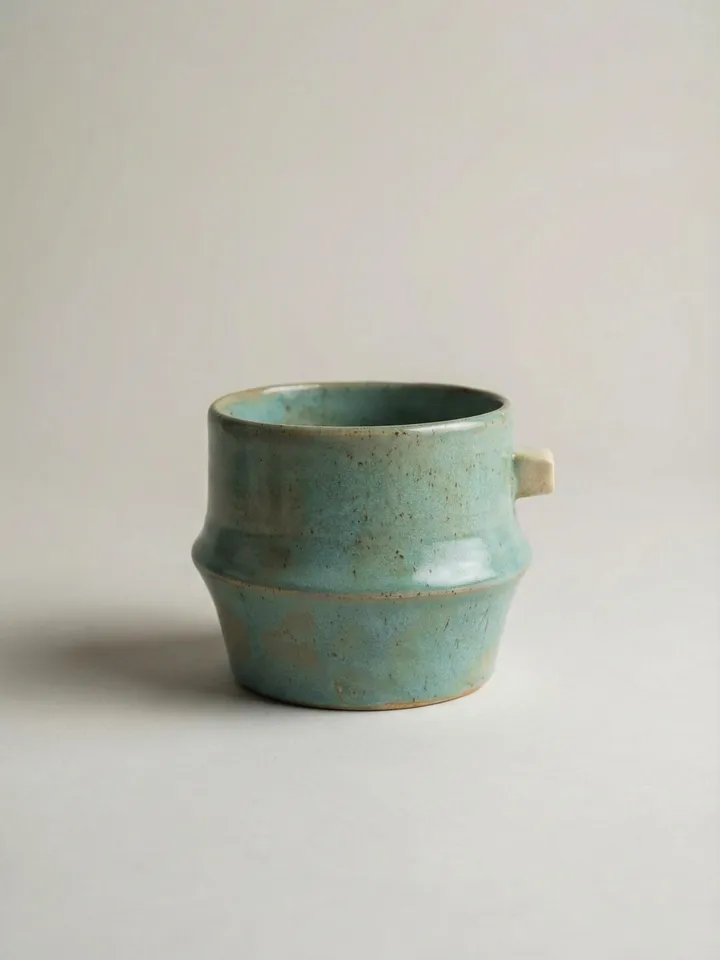 Blue Green Speckled Mug - front view