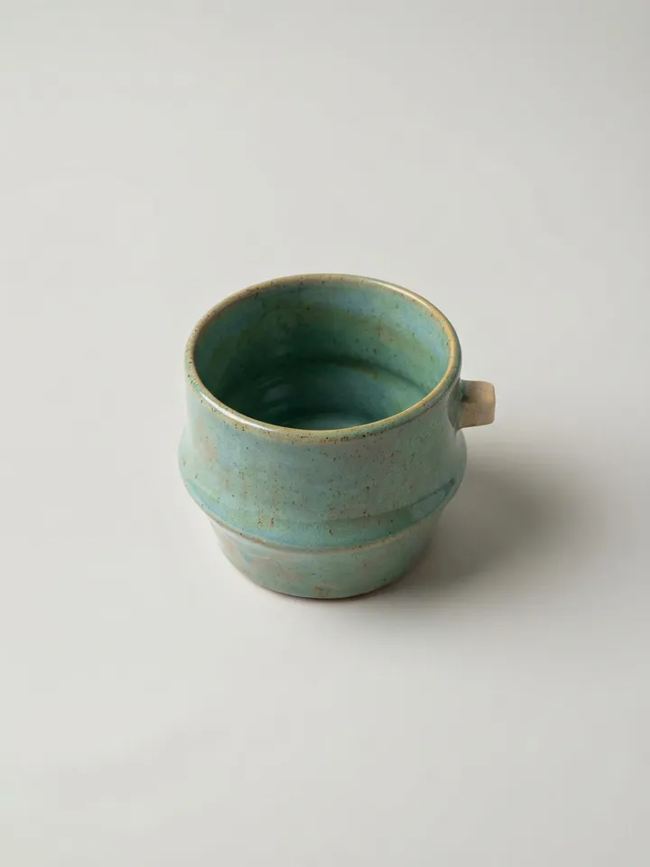 Blue Green Speckled Mug - detail view