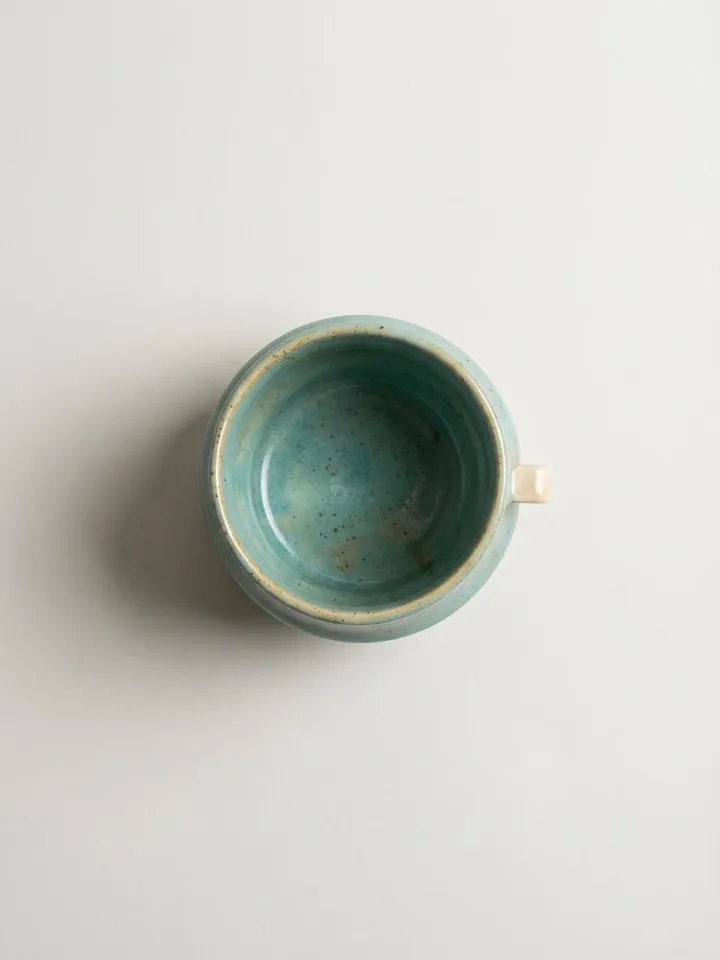 Blue Green Speckled Mug - top view