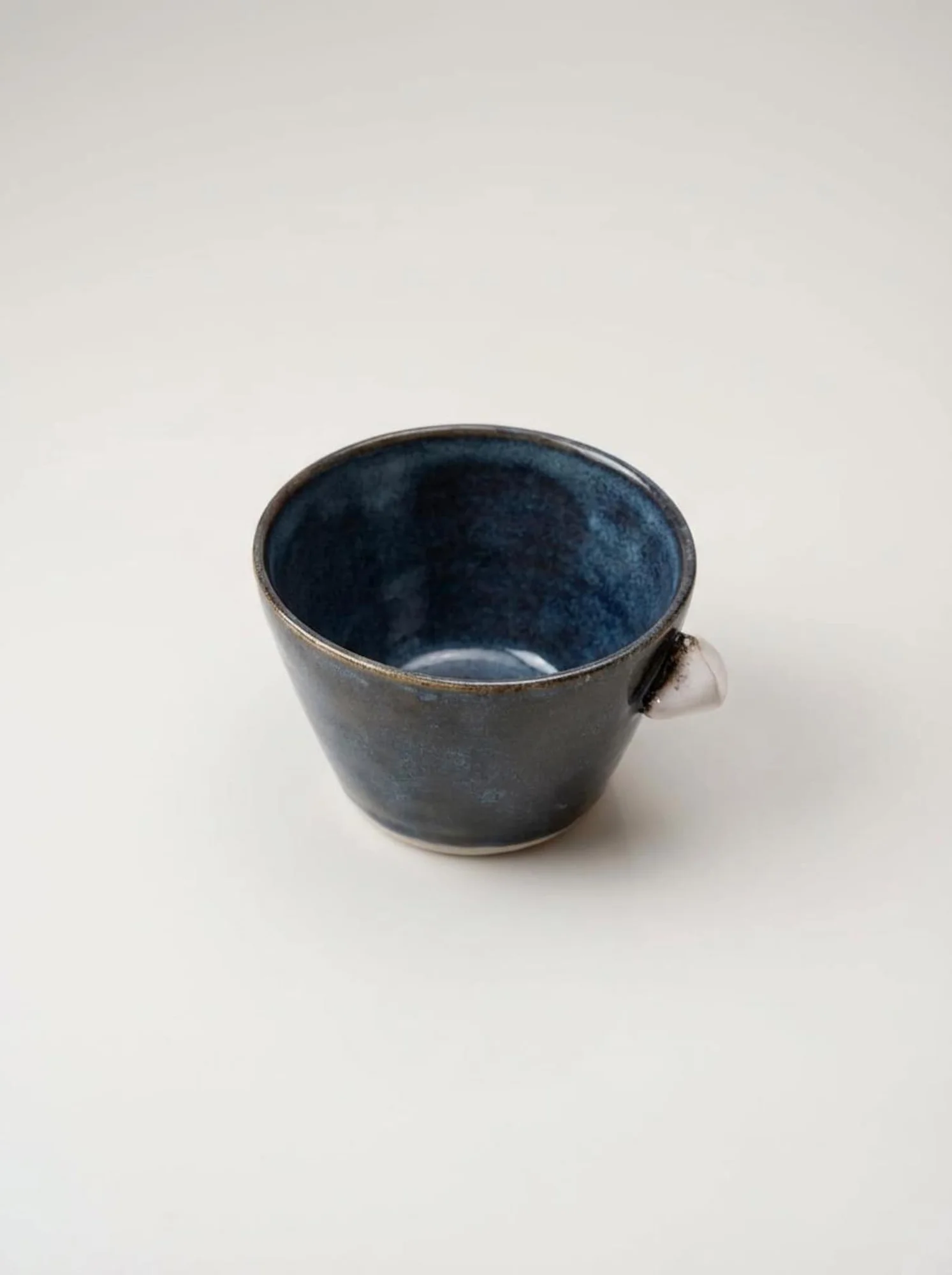 Dark Blue Side Handle Cup - side view