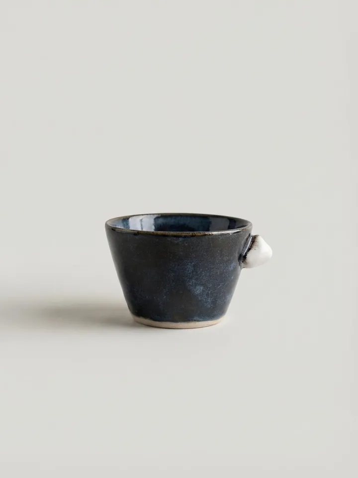 Dark Blue Side Handle Cup - detail view