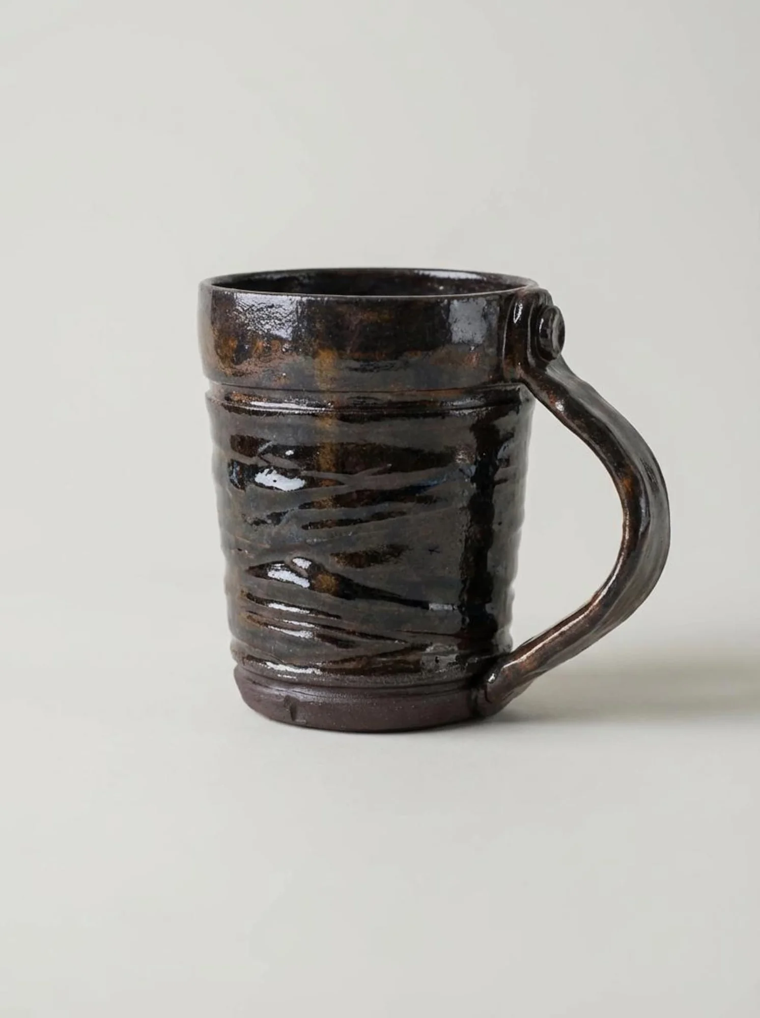 Dark Rustic Earth Tone Mug - side view