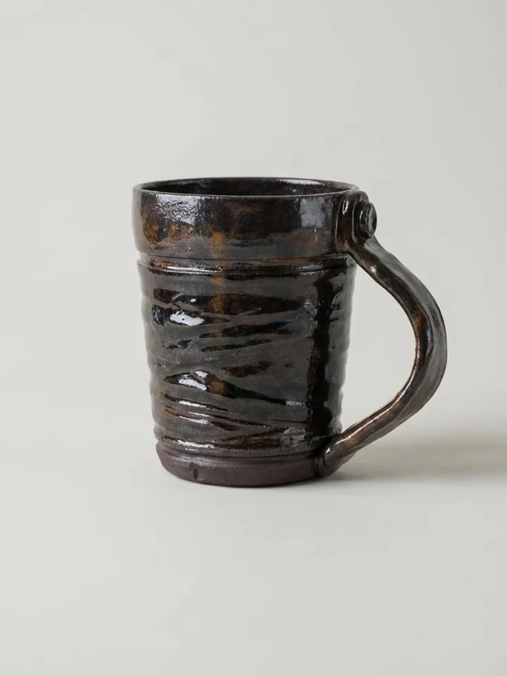 Dark Rustic Earth Tone Mug - side view