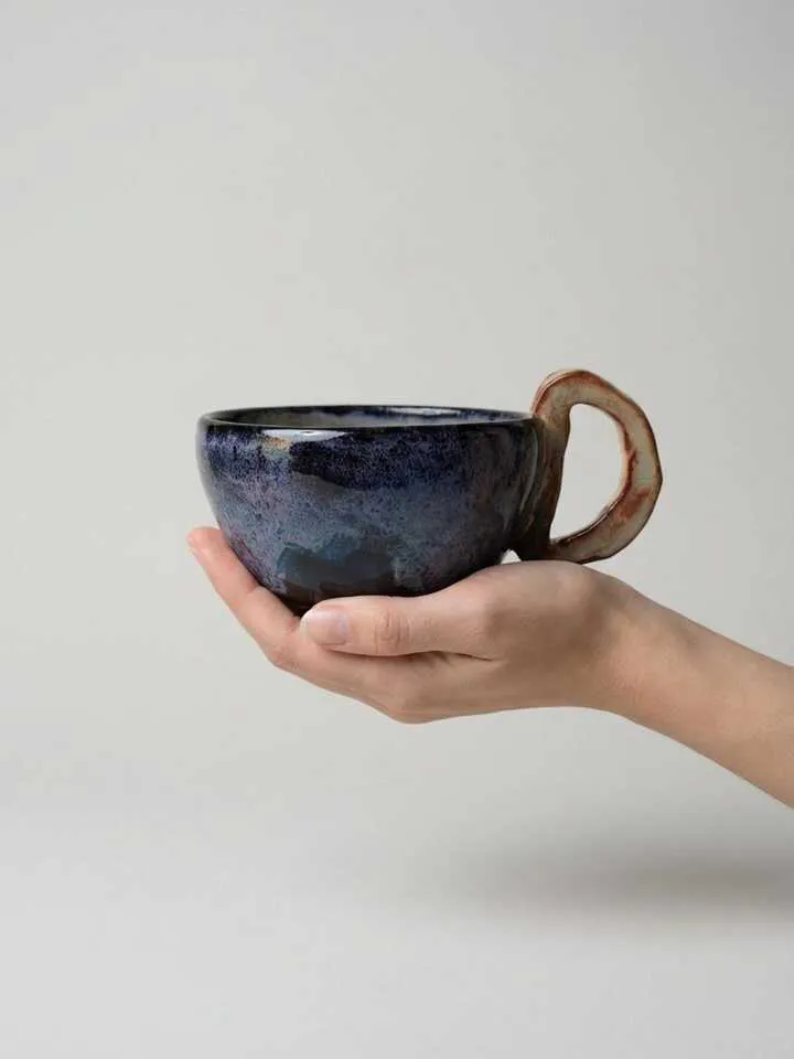 Deep Blue Spring Green Mug - side view