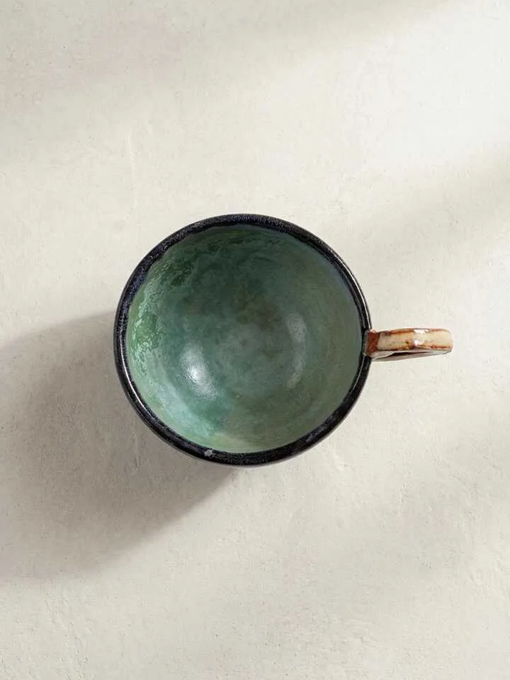 Deep Blue Spring Green Mug - back view