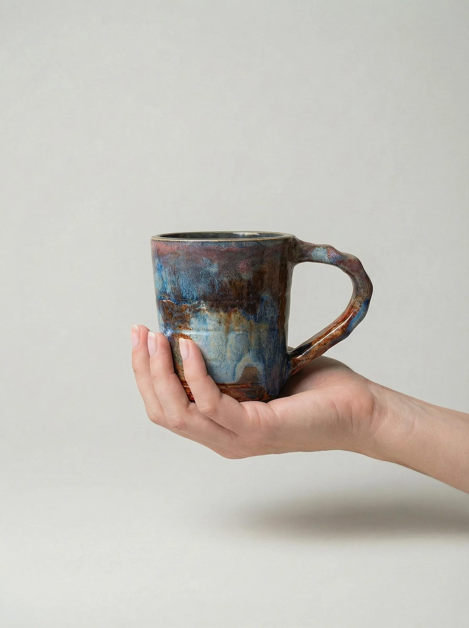 Flowing Blue Rust Tall Mug - side view