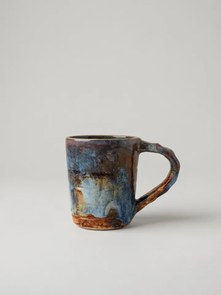 Flowing Blue Rust Tall Mug - front view
