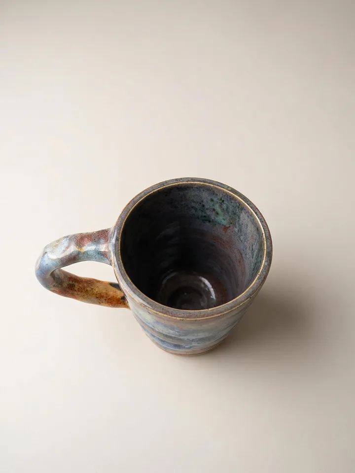Flowing Blue Rust Tall Mug - top view