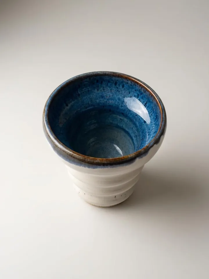 Glacier Blue Pedestal Tumbler - detail view