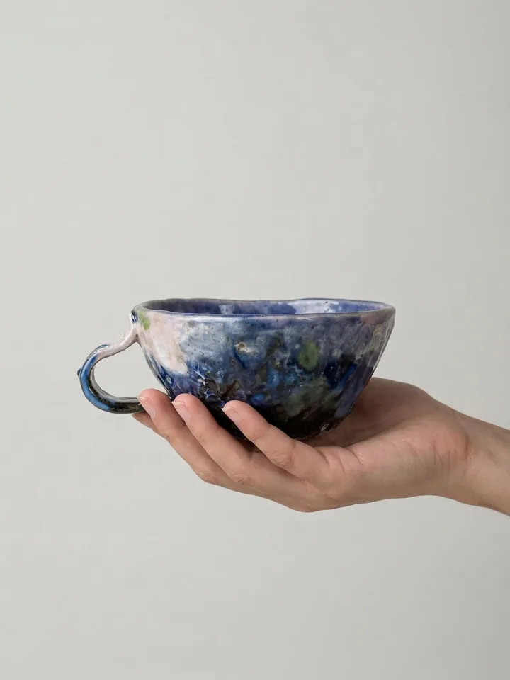 Lavender Sea Bowl Cup - front view