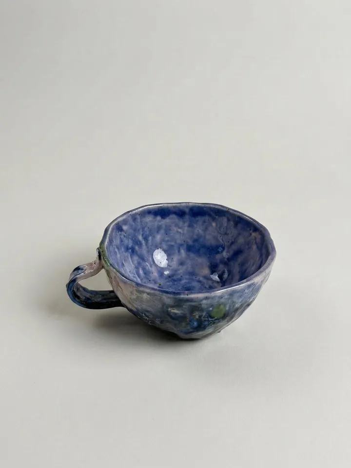Lavender Sea Bowl Cup - side view