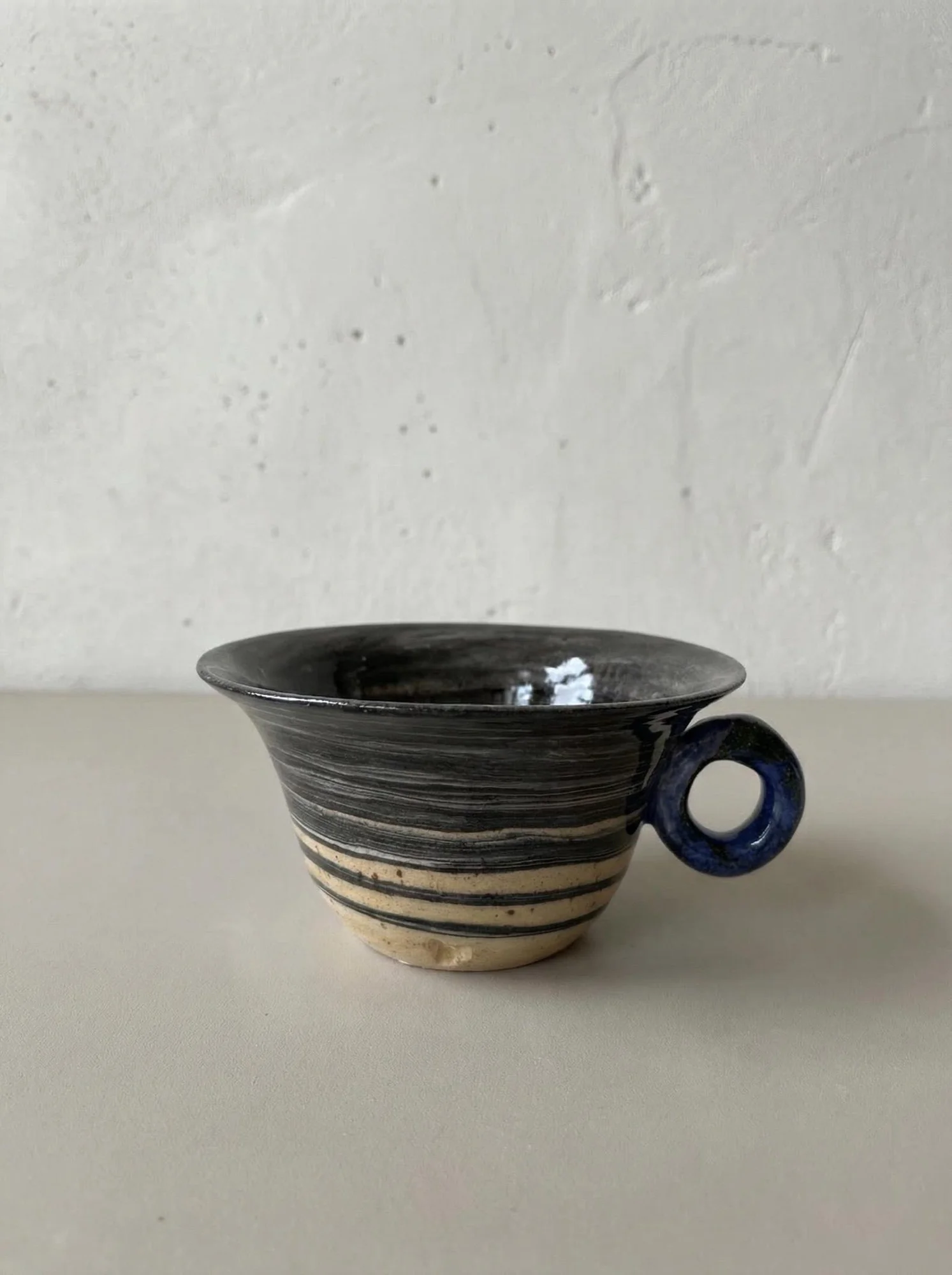 Swirled Charcoal Espresso Cup - side view