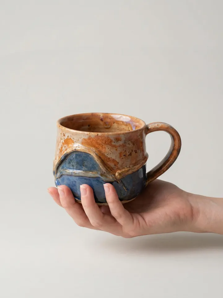 Wave Tropical Glaze Mug - side view