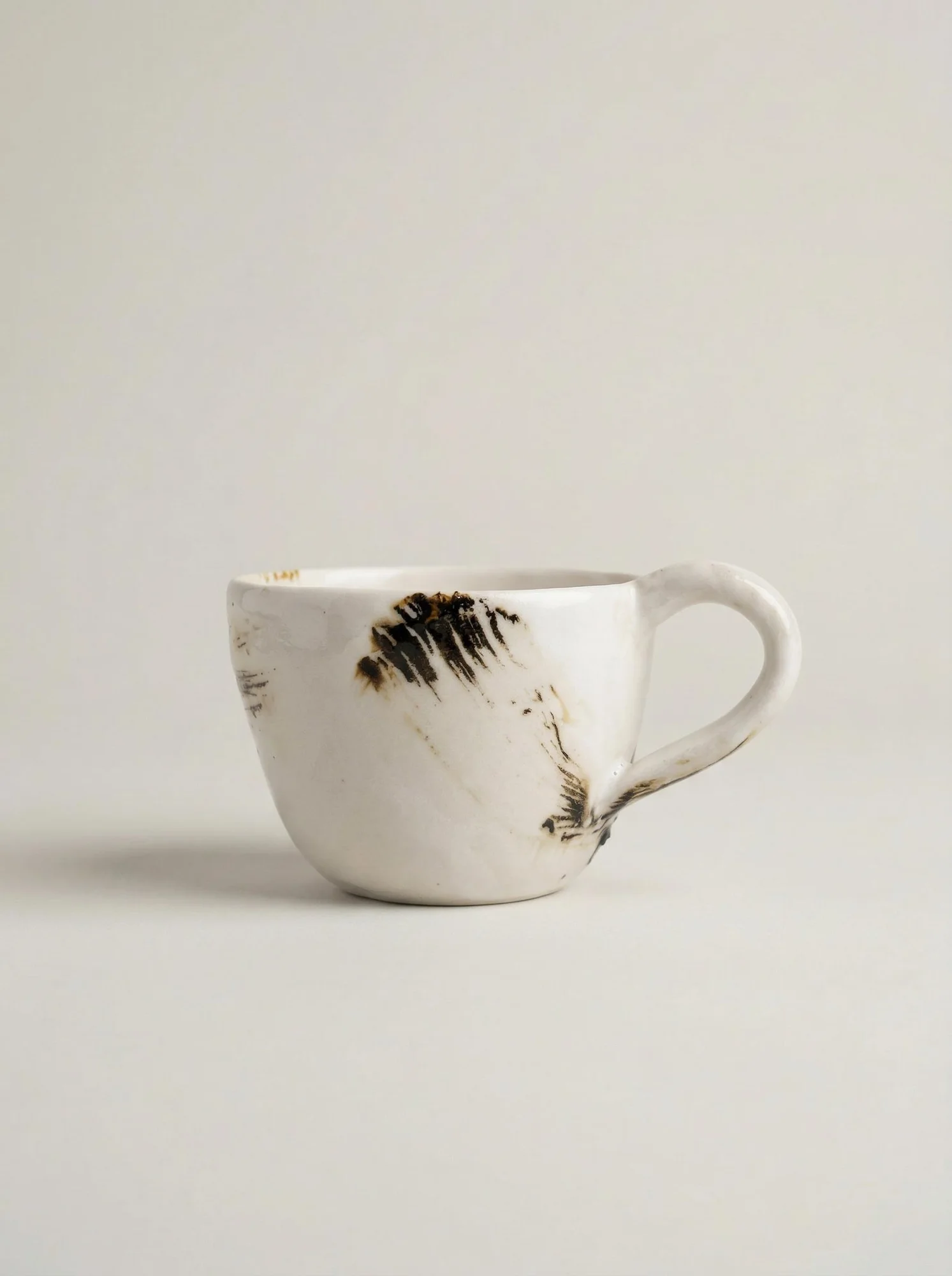 White Jade Brushstroke Mug - side view