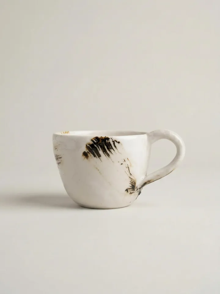 White Jade Brushstroke Mug - side view