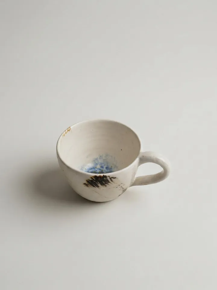 White Jade Brushstroke Mug - detail view