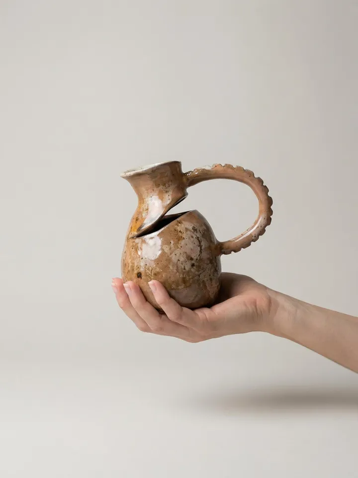 Asymmetrical Loop Handle Vase - detail view