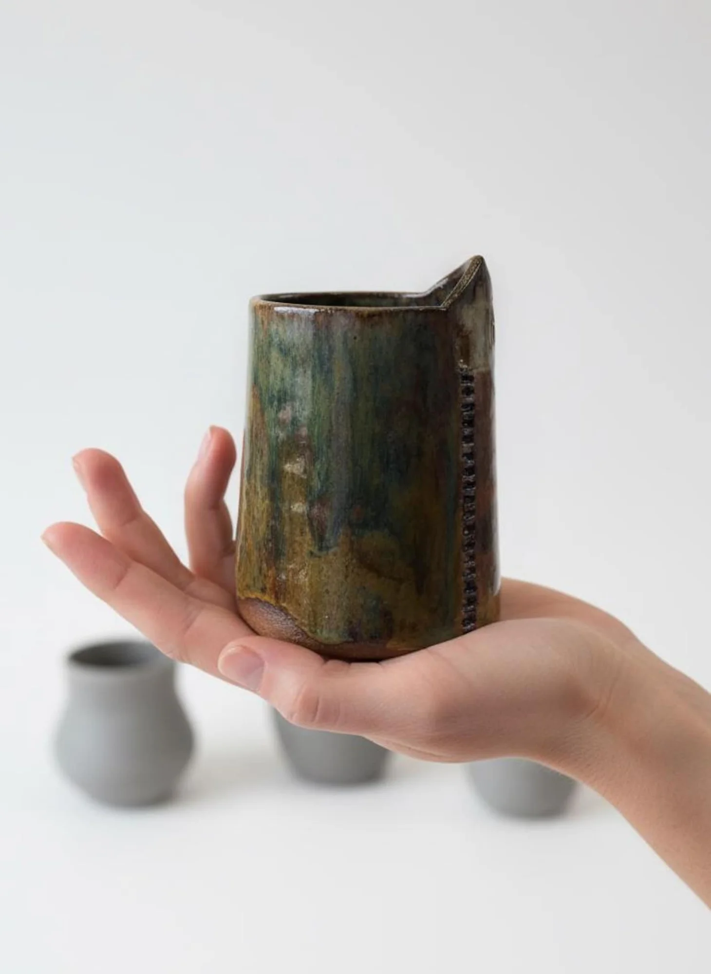 Ladder Design Vase - front view