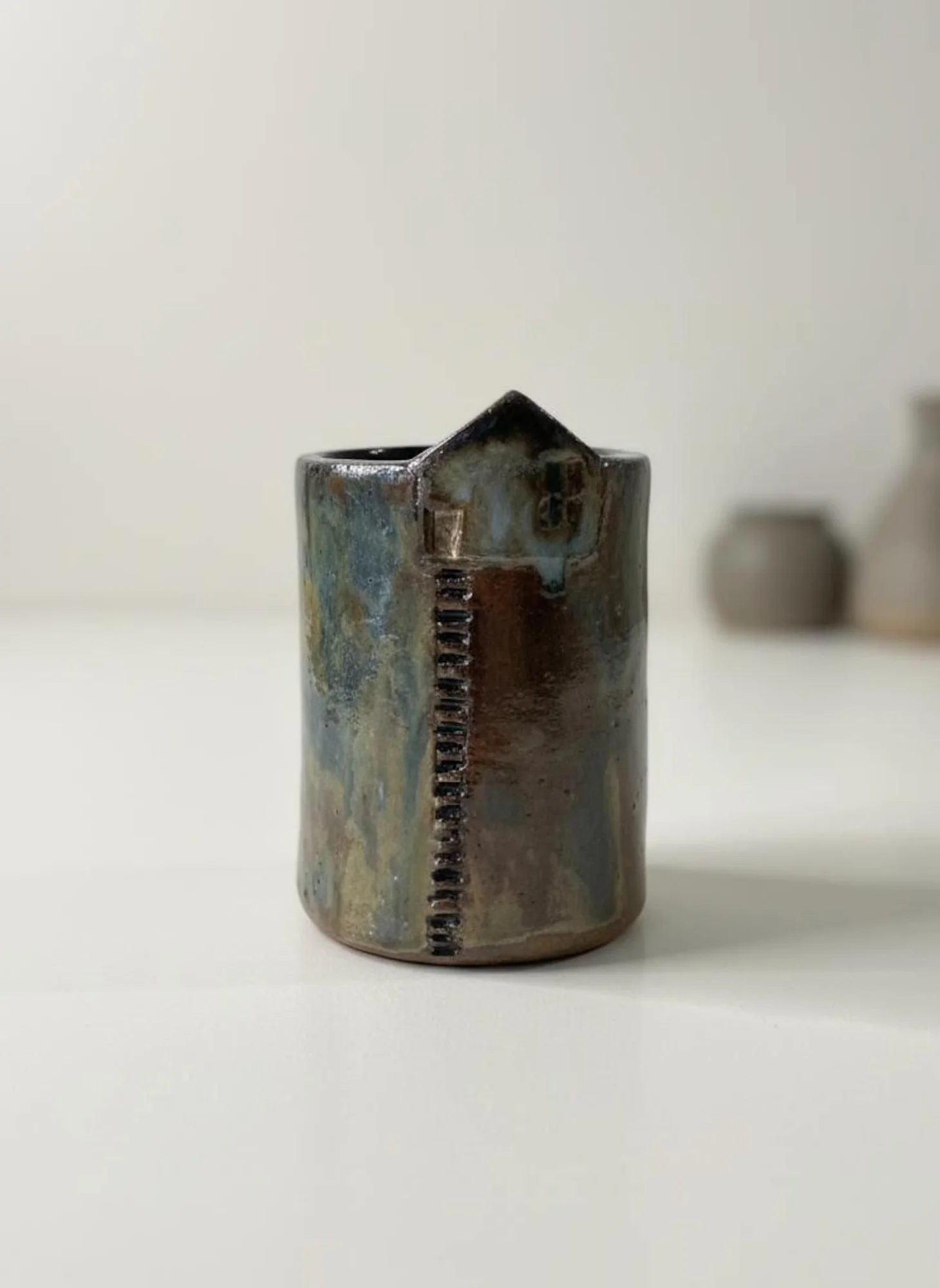 Ladder Design Vase - side view