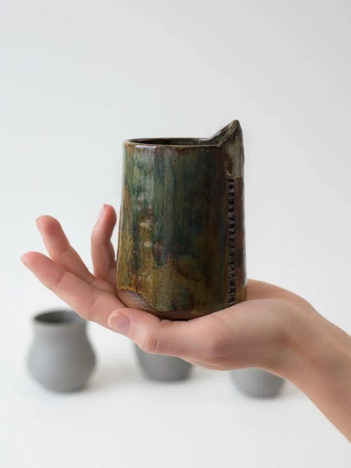 Ladder Design Vase - front view