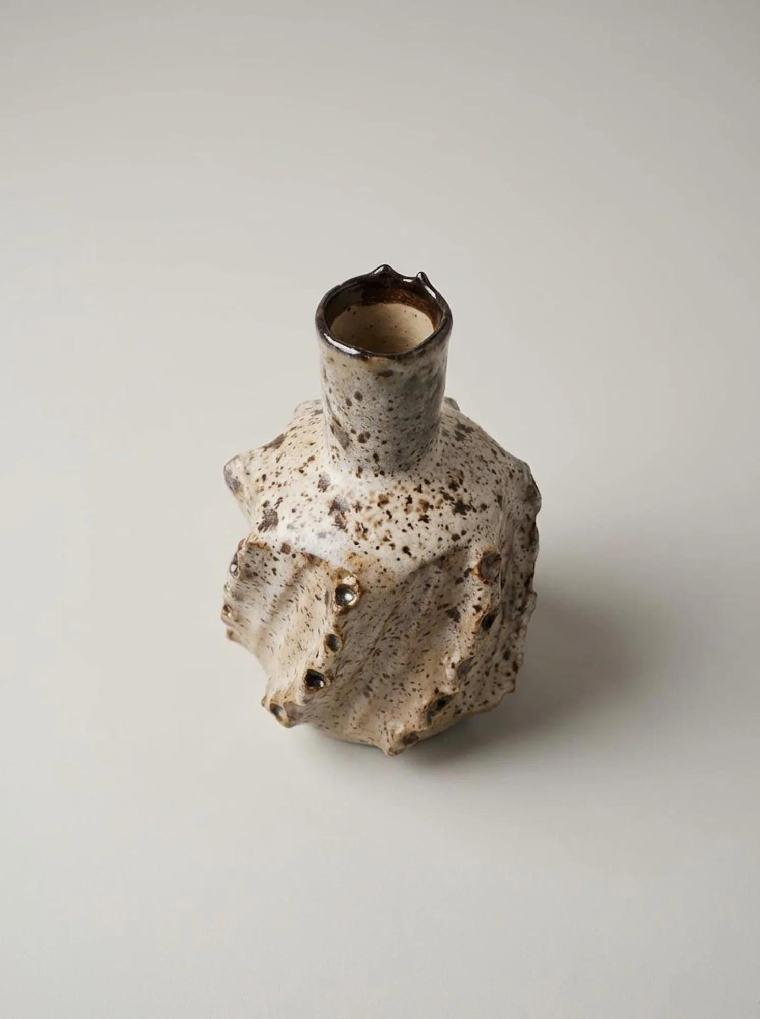 Sculptural Ridges Vase - side view