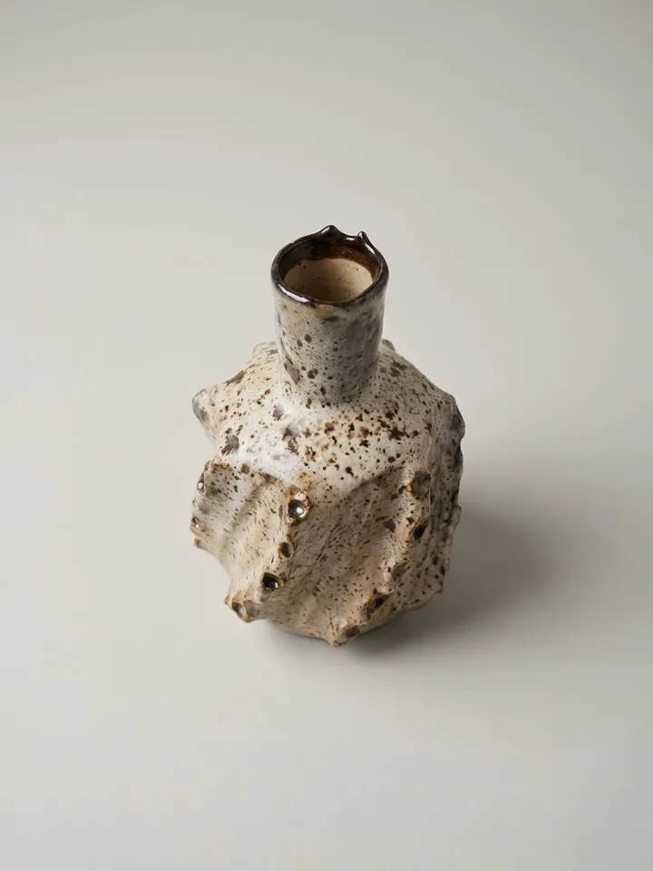 Sculptural Ridges Vase - side view