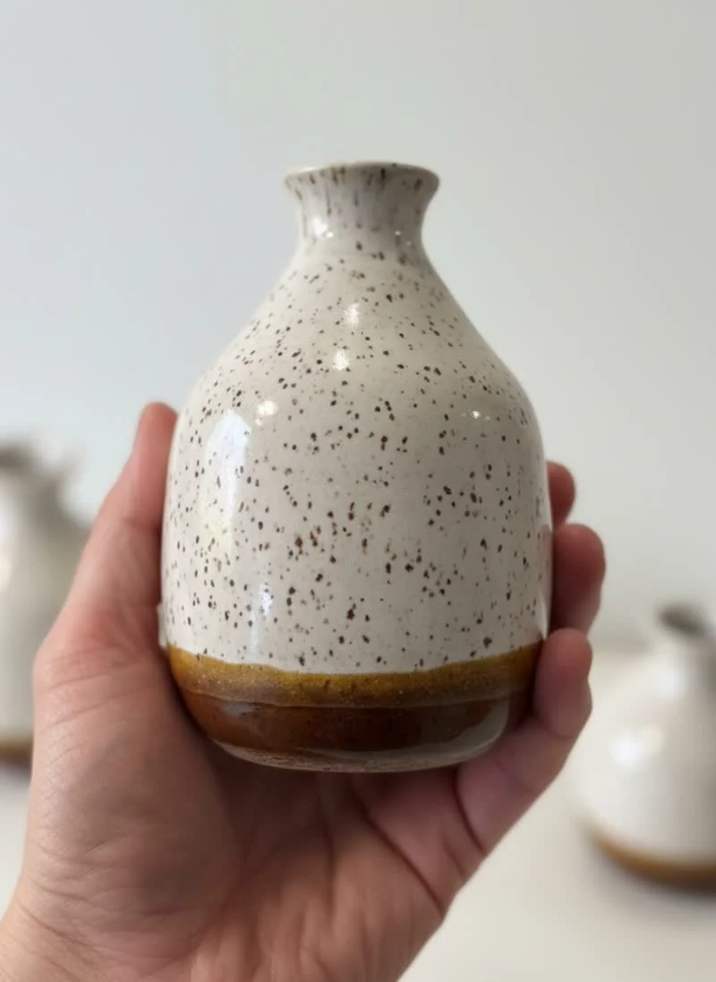 Speckled Wabi-Sabi ceramic vase