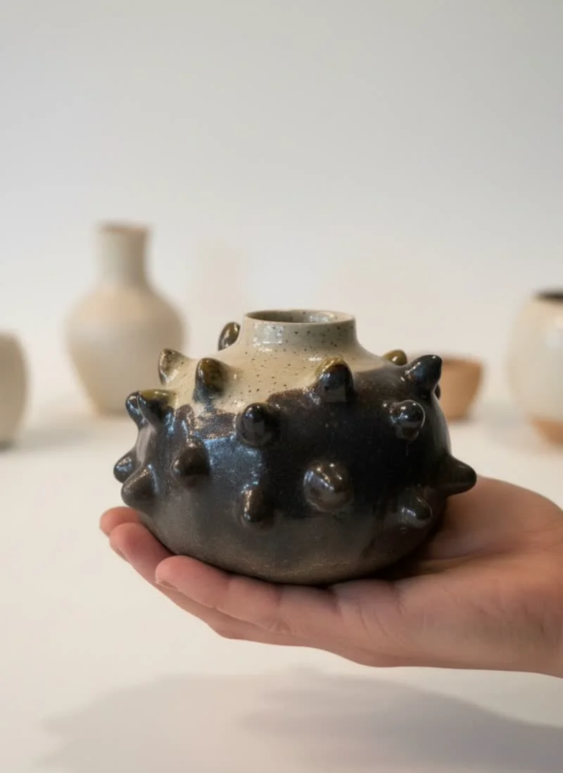 Spiked ceramic vase